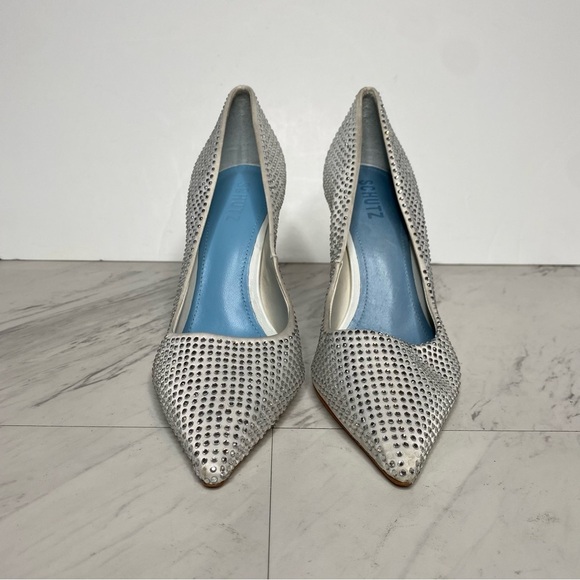 Schutz Lou Crystal Pointy Toe Pump 8B - Picture 2 of 16